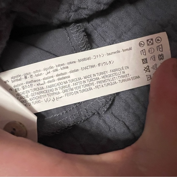 NWT Zara Relaxed Fit Gauzy Button Up Babydoll Shirt Dress XS Dusty Blue - Picture 8 of 11